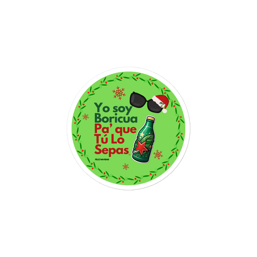 Pegatinas antiburbujas celebrando la Navidad con Yo Soy Boricua Pa’ Que Tú Lo Sepas
