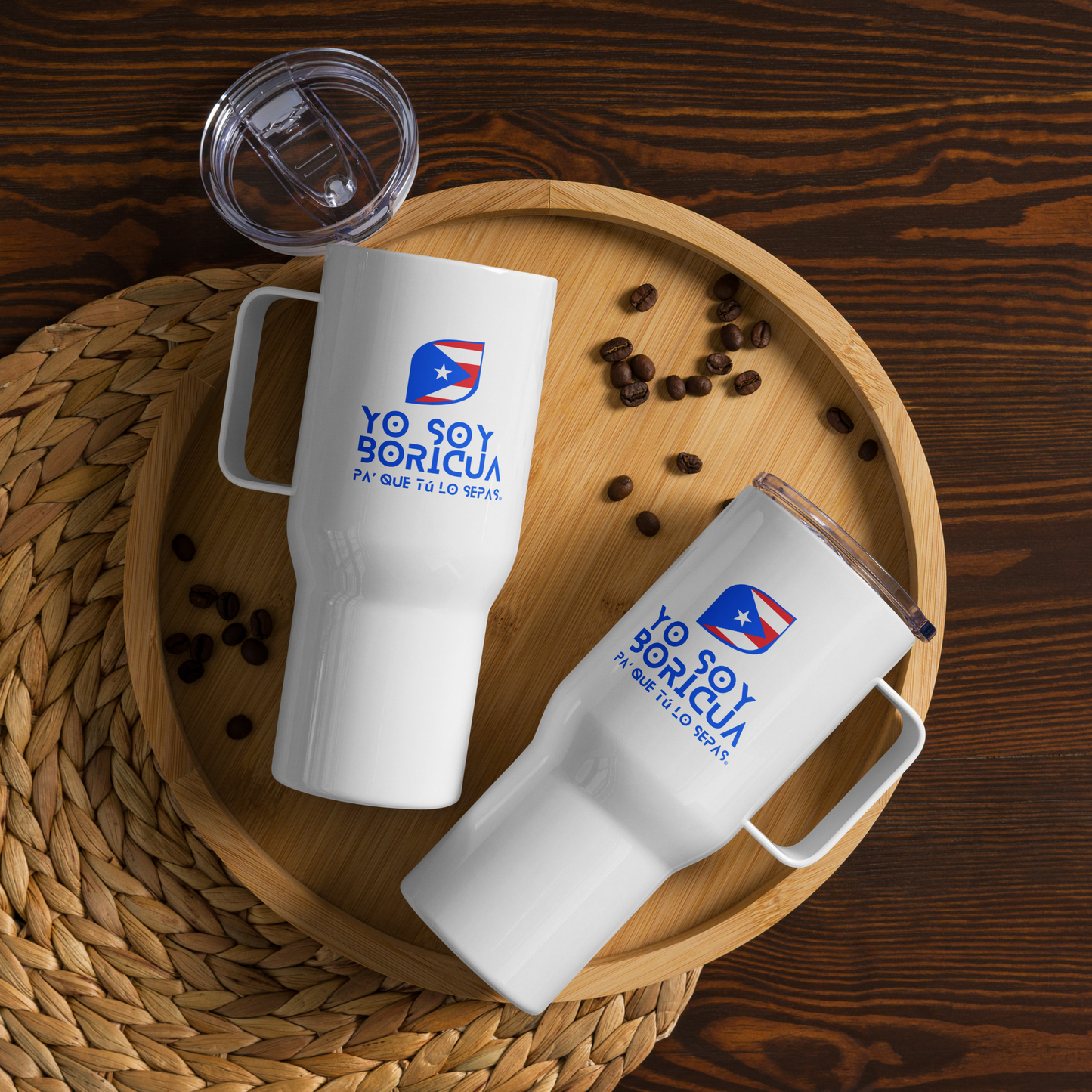 Termo con asa de Yo Soy Boricua Pa' Que Tú Lo Sepas