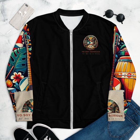 Chaqueta bomber Yo Soy Boricua Pa’ Que Tú Lo Sepas Celebrando Nuestra Cultura Unisex