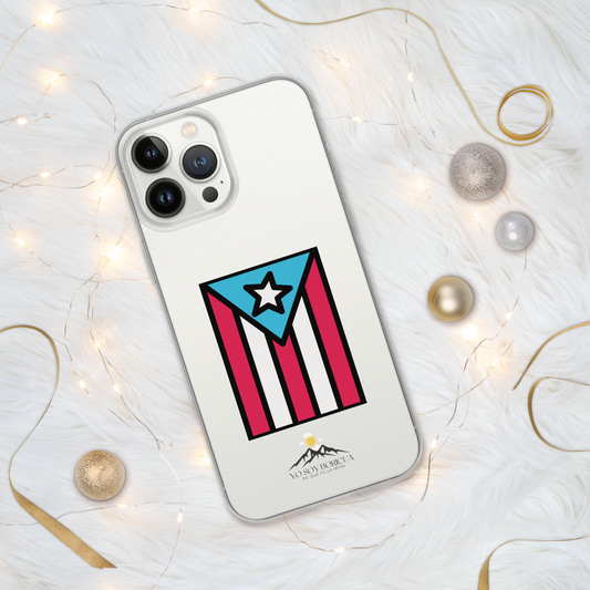 Funda transparente para iPhone® Yo Soy Boricua Pa' Que Tú Lo Sepas Bandera Tetas De Cayey