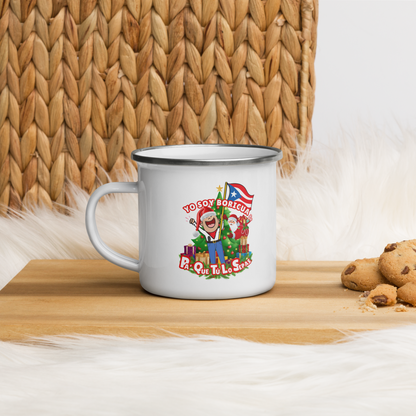 Santa Boricua en Taza esmaltada