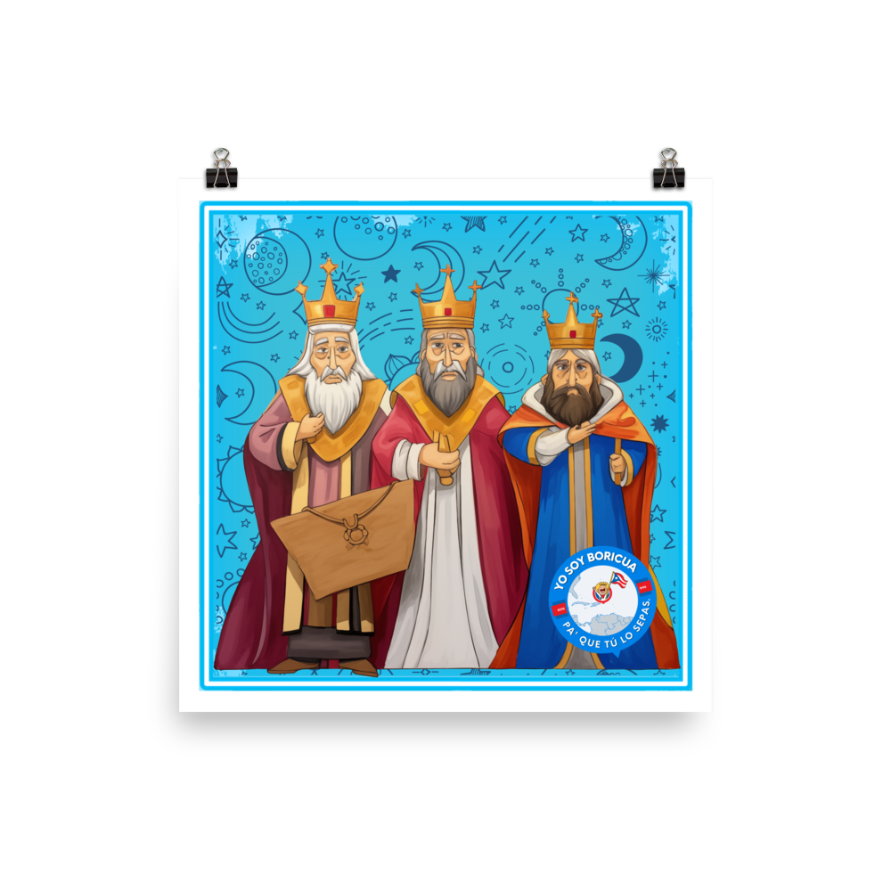 Los Tres Reyes Magos Yo Soy Boricua Pa’ Que Tú Lo Sepas | Póster en papel fotográfico