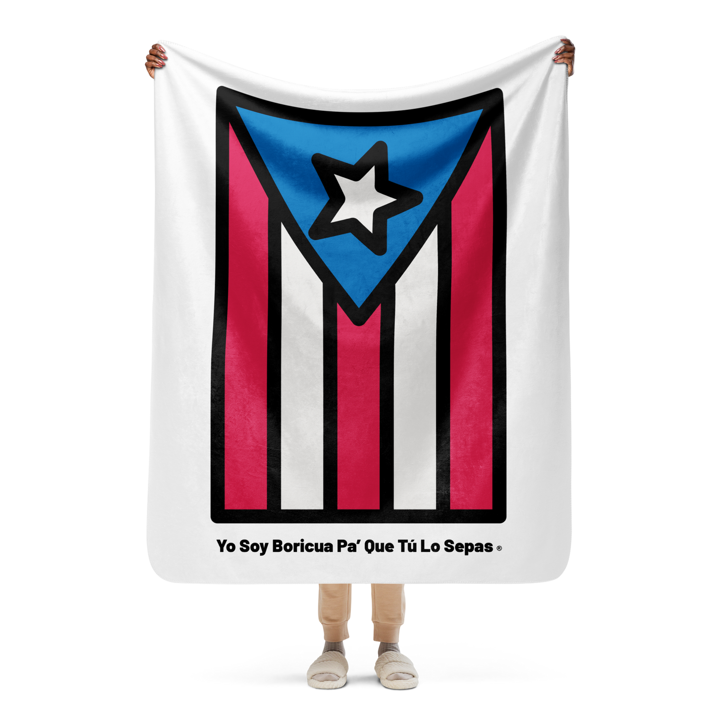 Bandera Yo Soy Boricua en Manta sherpa