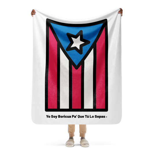 Bandera Yo Soy Boricua en Manta sherpa