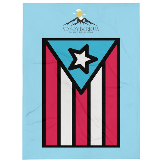 Manta con Bandera retro de Puerto Rico Y Las Tetas de Cayey