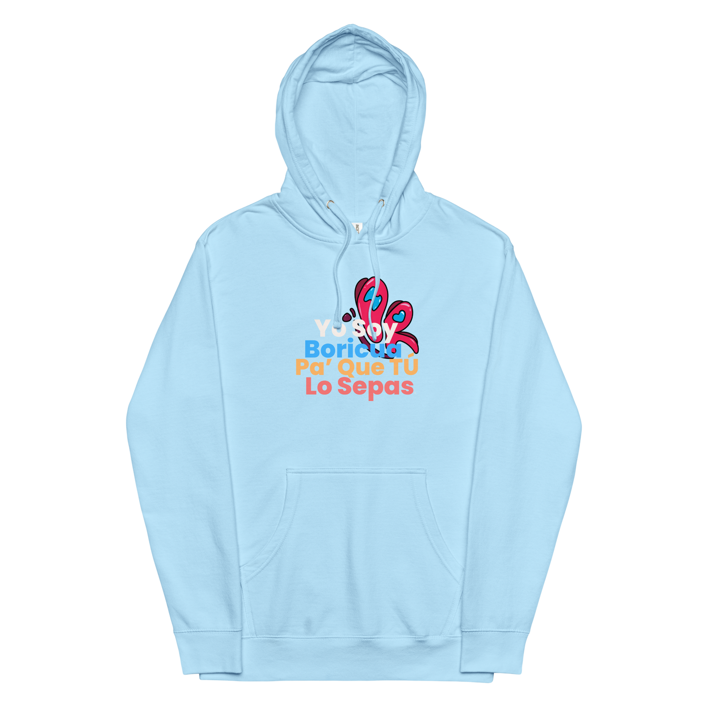 Yo Soy Boricua Pa' Que Tu Lo Sepas Mariposa Sudadera gruesa con capucha unisex