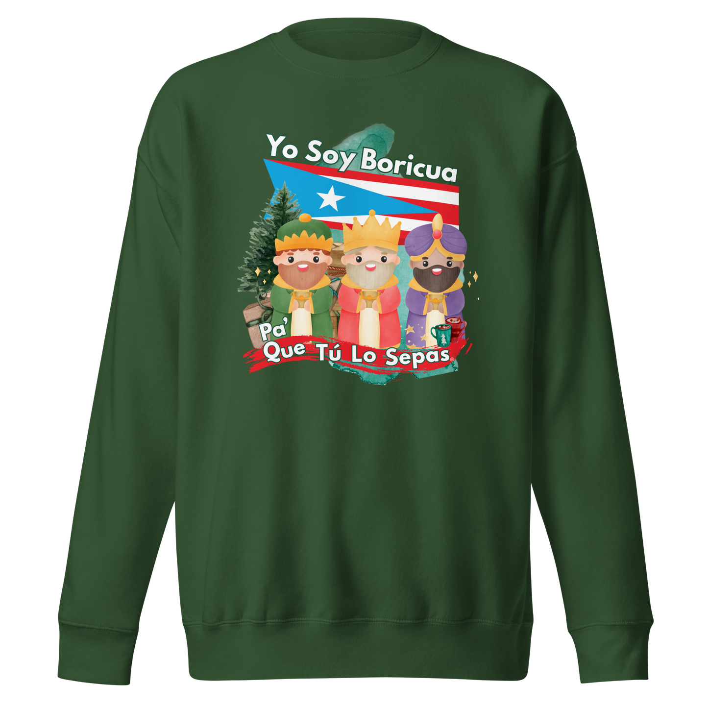 Sudadera Reyes Yo Soy Boricua Pa’ Que Tú Lo Sepas gruesa unisex