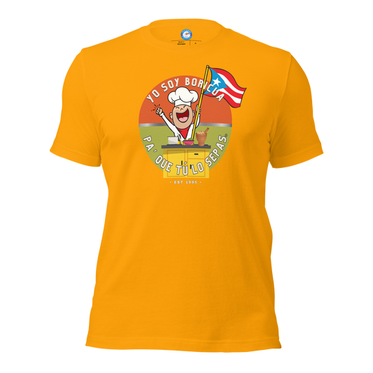 Camiseta del Chef Boricua Pa’ Que Tú Lo Sepas manga corta unisex