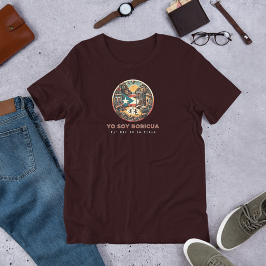 Camiseta de manga corta Yo Soy Boricua Pa’ Que Tú Lo Sepas Nostalgia Boricua unisex